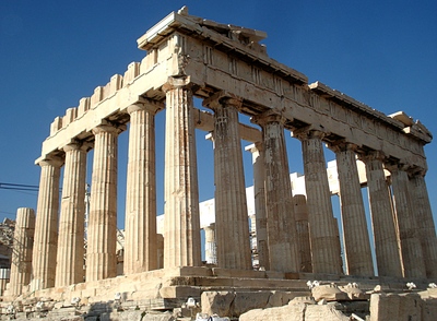 Le Parthnon sur l'Acropole d'Athnes, Grce -- 08/01/12